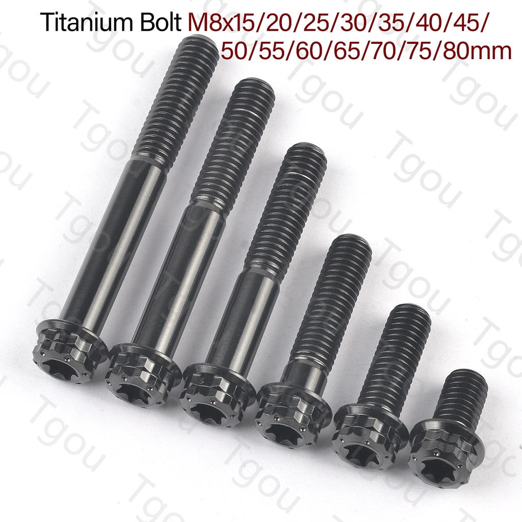 Bu Lông Lục Giác Bằng Titan M8x15 / 20 / 25 / 30 / 35 / 40 / 45 / 50 / 55 / 60 / 65 / 70 / 75 / 80mm 12 Điểm Chuyên Dụng Cho Xe Máy