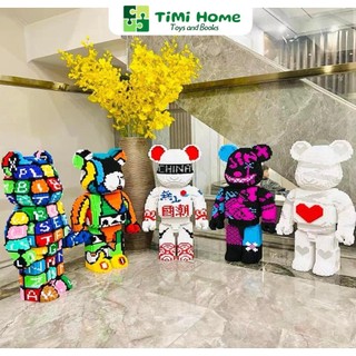 Đồ chơi lắp ráp mô hình gấu bear brick cỡ lớn 35cm, 55cm, bearbrick nhiều mẫu, ghép hình tượng gấu bearbrick