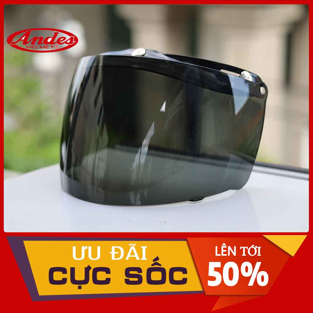 Kính lưỡi trai Andes 105 có 3 khuy bấm gắn mũ bảo hiểm
