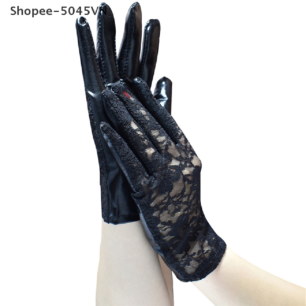 [Hàng Có Sẵn] Găng Tay Ren Màu Đen Thời Trang Quyến Rũ Cho Nữ Đi Tiệc Trên Sân Khấu