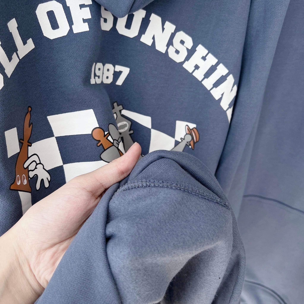 Áo Hoodie Form Rộng Unisex Hoạ Tiết BÀN CỜ 1987