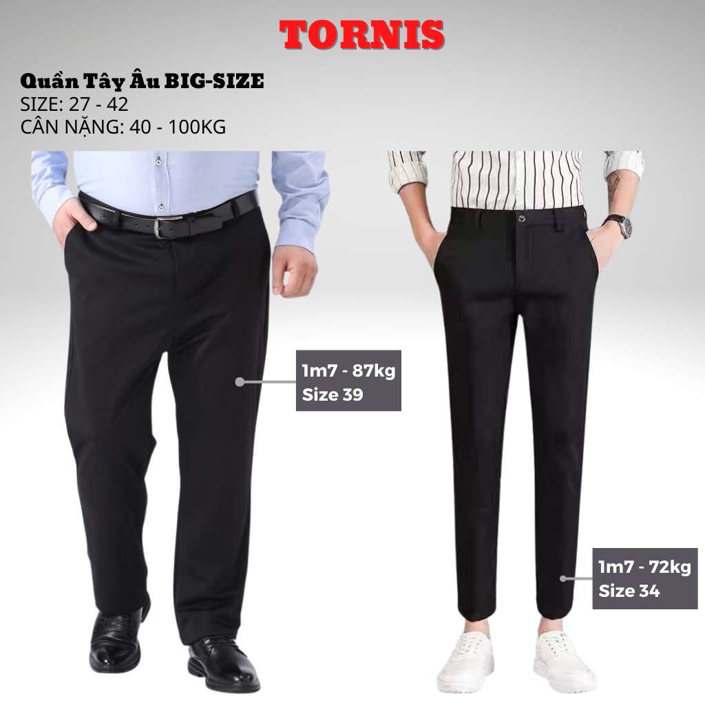 Quần tây âu nam size lớn 36-40 chất vải cao cấp cotton polyester co giãn 4 chiều, quần tây học sinh, tây