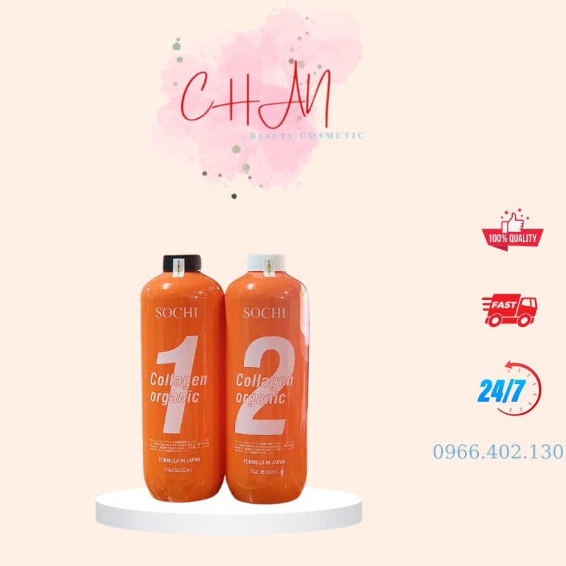 Uốn Lạnh 3D Đa Năng SOCHI COLLAGEN ORGANIC 800ML Sóng Căng Đẩy Sóng