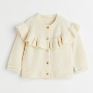 Áo cardigan len trắng HM bé gái áo khoác thu đông auth