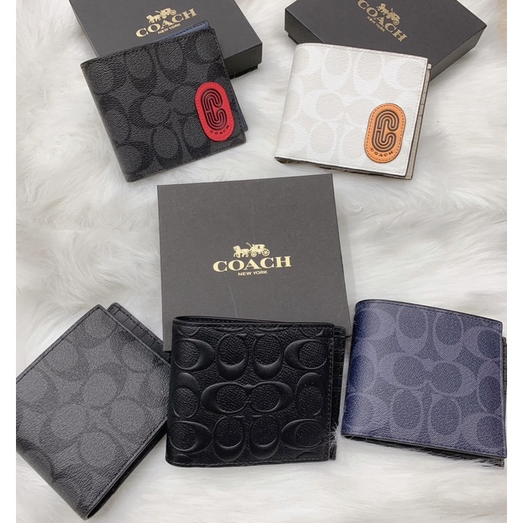 VÍ NGẮN COACH DA THẬT - VÍ MINI ĐỰNG THẺ CARD - MUA 1 ĐƯỢC 2