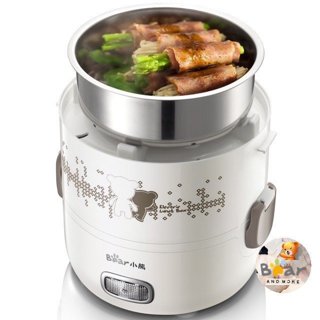 Hộp Cơm Văn Phòng Cắm Điện Bear 3 Tầng, Dung Tích 2 Lít, Công Suất 270W, Tiết Kiệm Điện