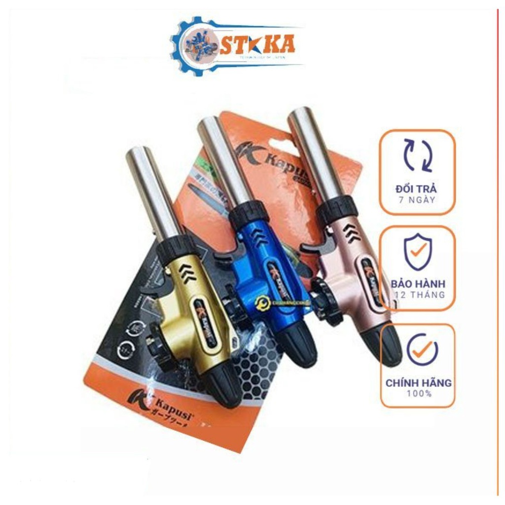 Khò ga 3 màu cao cấp K-8008, Đèn Khò Gas Chính Hãng Kapusi Nhật Mini Cầm Tay