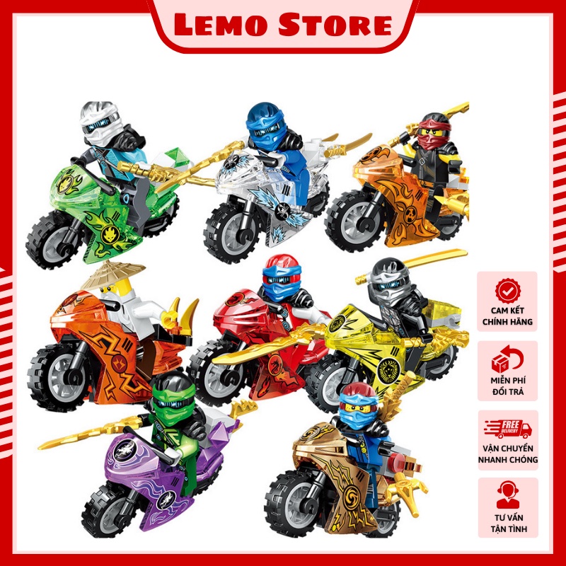 Bộ Đồ Chơi Xếp Hình Combo 8 Xe Ninja Và Nhân Vật Ninjago Guoku - Đồ Chơi Lắp Ráp Thông Minh Cho Bé 61081