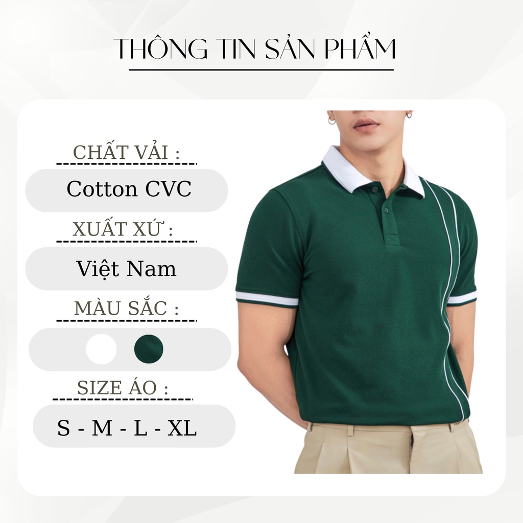 Áo Polo nam tay ngắn HUDOMAN form slimfit chất vải cá sấu cotton CVC co giãn tốt chống nhăn, không phai màu APL-00100
