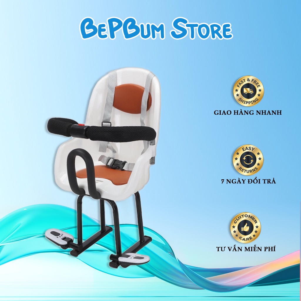 Ghế Ngồi Xe Máy Cho Bé - Ghế Trước Đi Xe Ga, Xe Đạp Điện Xoay 80 Độ Có Vòng Bảo Vệ Giảm Xóc, An Toàn Cho Trẻ SH,Lead....