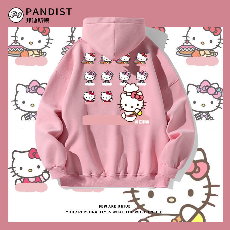 Áo Hoodie In Hình Hello Kitty Phong Cách Nhật Bản Dễ Phối Đồ Thời Trang Thu Đông Cho Nữ