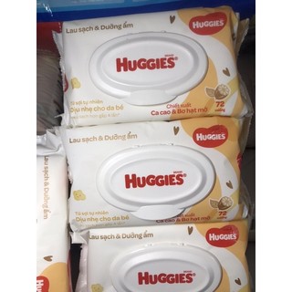 khăn giấy ướt huggies ca cao gói 72 tờ và 64 tờ