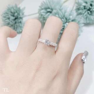 Nhẫn nữ đính đá, nhẫn bạc ta, thân nhẫn xoắn