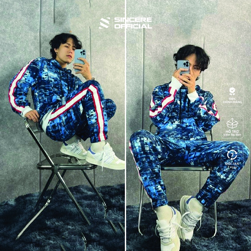 Set Đồ Bộ Nam Nữ Thể Thao Phối Loang Form Unisex Sincere Hoodie Loang Cá Tính Cả Bộ Thu Đông Nổi Bật SET-05
