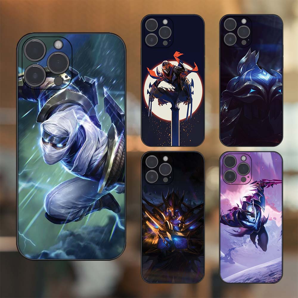 Ốp lưng iPhone 14 Pro Max dẻo đen cạnh vuông in hình Zed Liên Minh Huyền Thoại