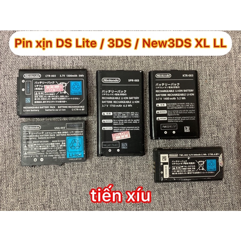 Pin xịn bóc máy 3DS New3DSXL LL, DSi , gameboy , ds lite ,2ds cũ chính hãng second hand battery original Nintendo
