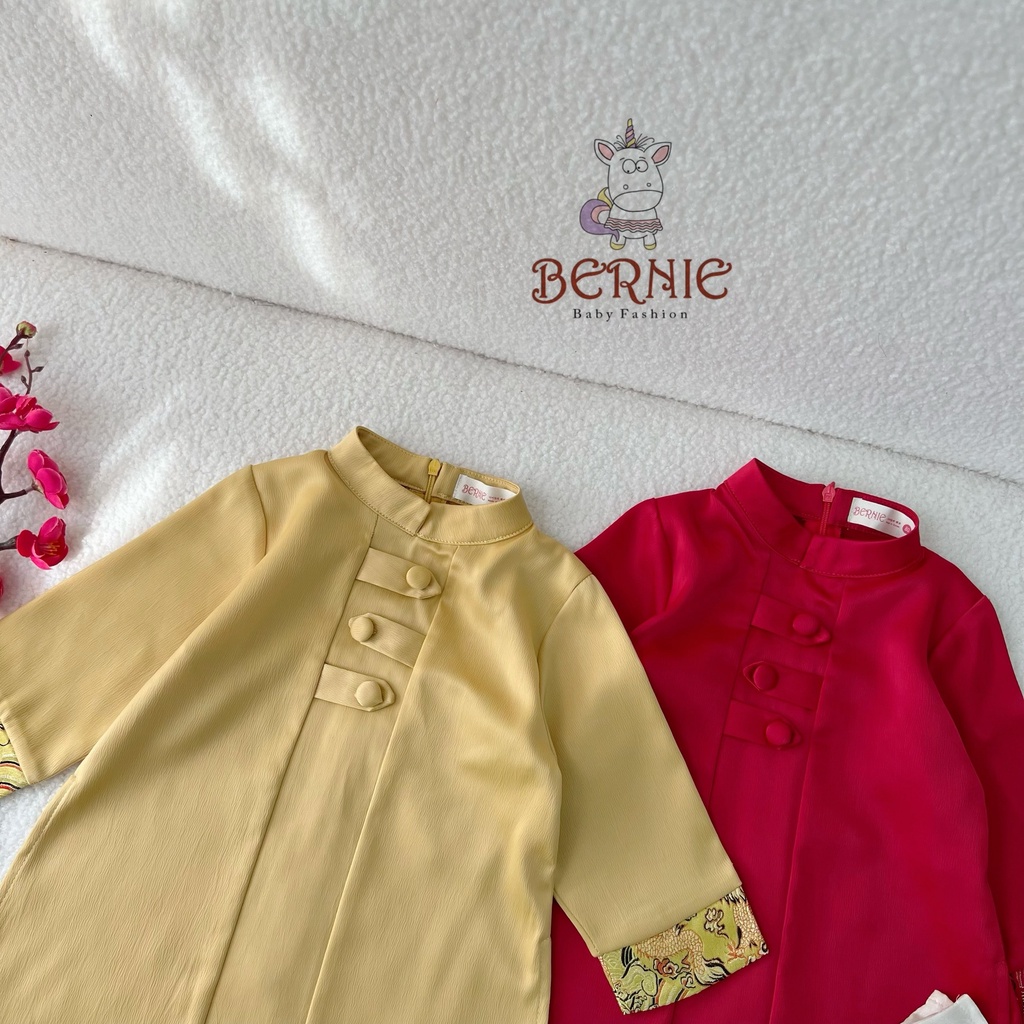 Set áo dài lụa cách tân BERNIE cho bé trai đi chơi Lễ Tết, du Xuân chụp hình AD12