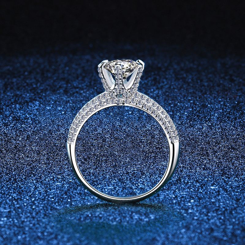 Kim Cương Nhân Tạo Moissanite  Nhẫn nữ 925 bạc 1-3carat D màu Mosant khoan có thể vượt qua bút kim cương với giấy chứng nhận xác định nhẫn tinh tế