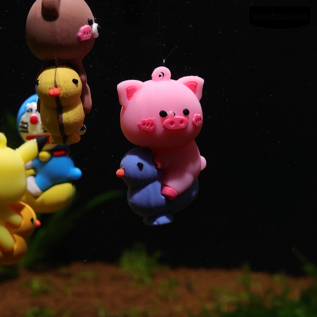 [COD]♘1 Set Đồ Trang Trí Hồ Cá Hình Động Vật Hoạt Hình Đáng Yêu