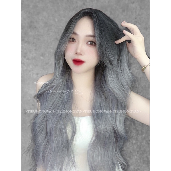 TÓC NGUYÊN ĐẦU 2 MÁI SÓNG XÙ - OMBRE XÁM KHÓI