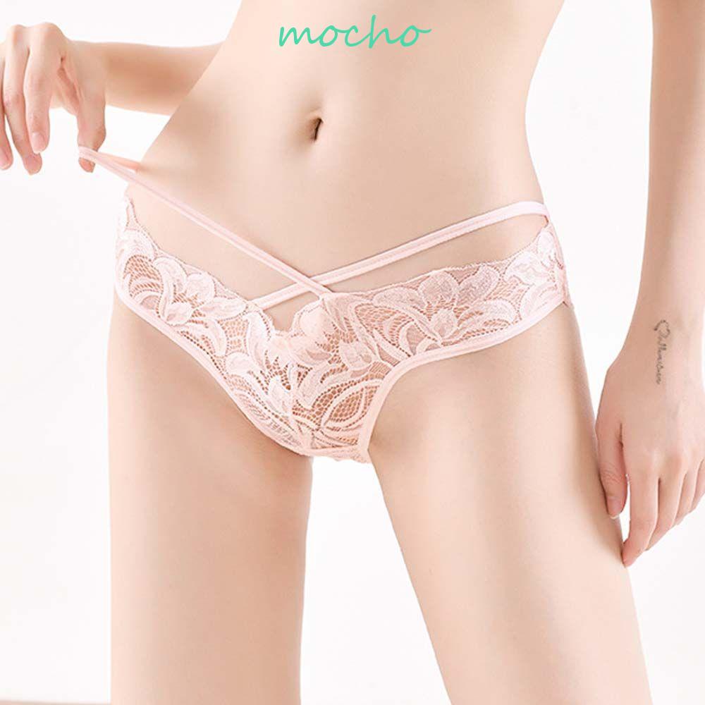 Quần Lót Cotton Lọt Khe Phối Ren Hoa Rỗng Phong Cách Hàn Quốc Cho Nữ