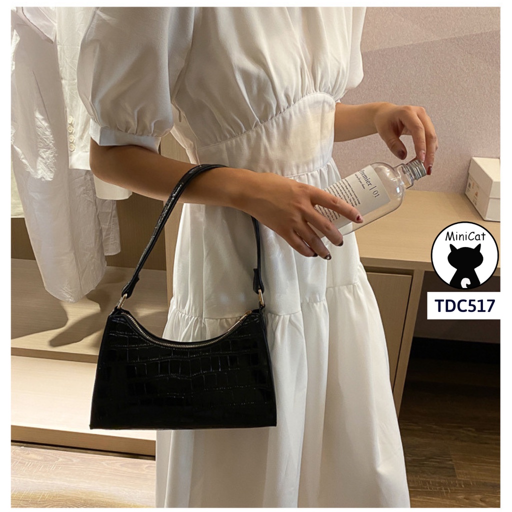 Túi đeo vai, túi xách tay phong cách retro da mềm màu trơn thời trang, tiện dụng MiniCat TDC517