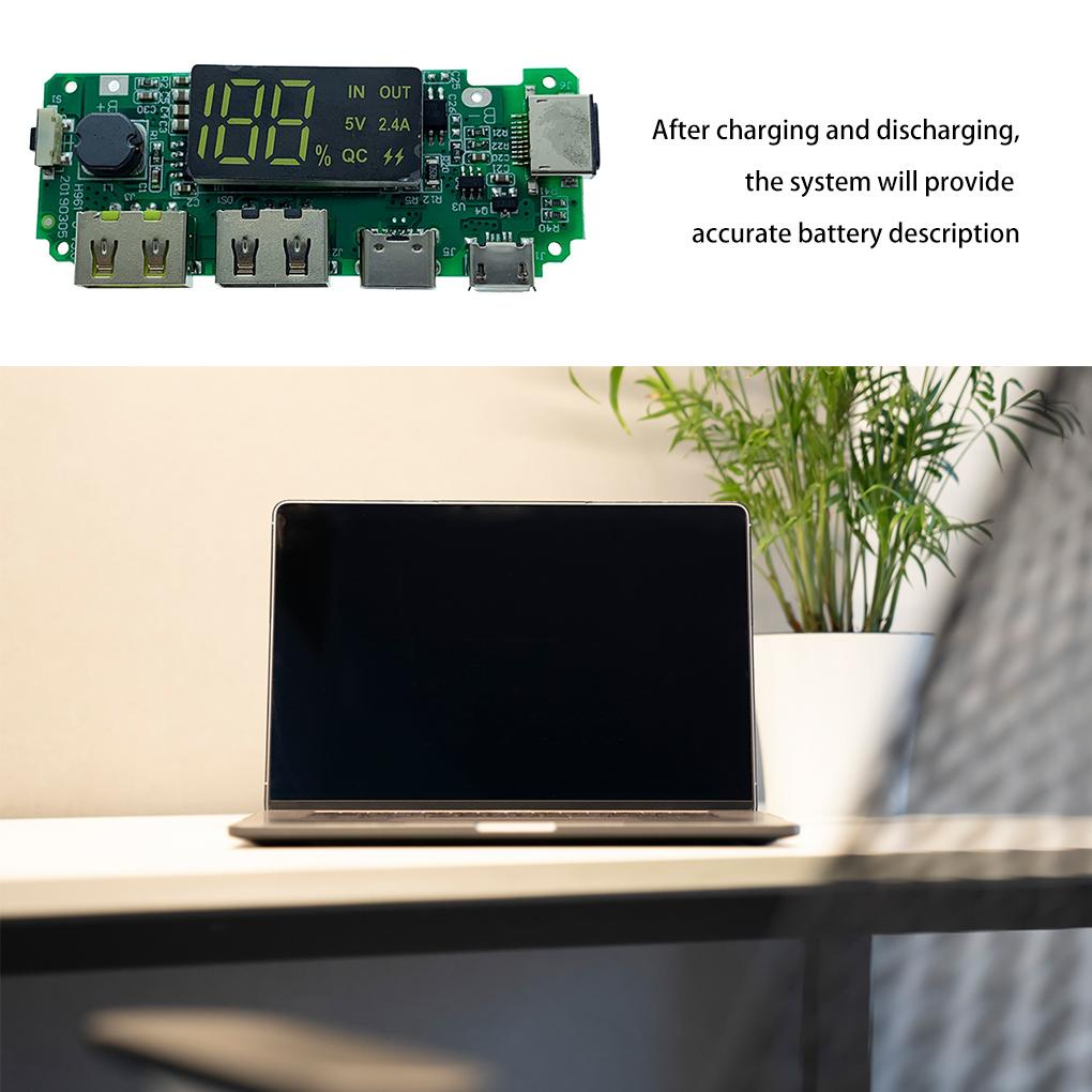 Bảng Mạch Sạc Pin Lithium Hai Cổng USB 5V Màn Hình LED Bảo Vệ Bảng Mạch