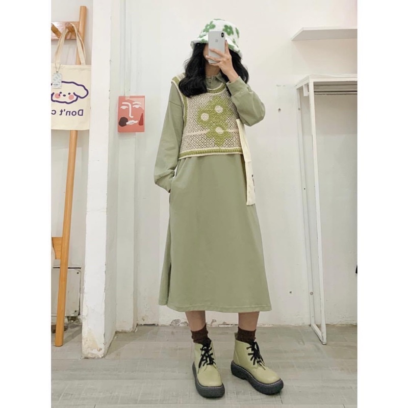 Đầm thun polo oversize