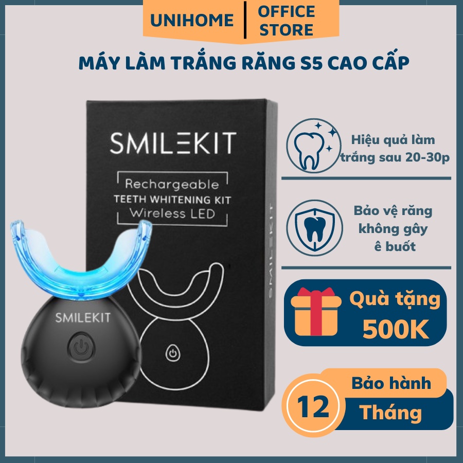 Máy làm trắng răng SMILEKIT- Máy tẩy trắng răng không ê buốt, giúp răng trắng sáng, chắc khỏe từ sâu bên trong