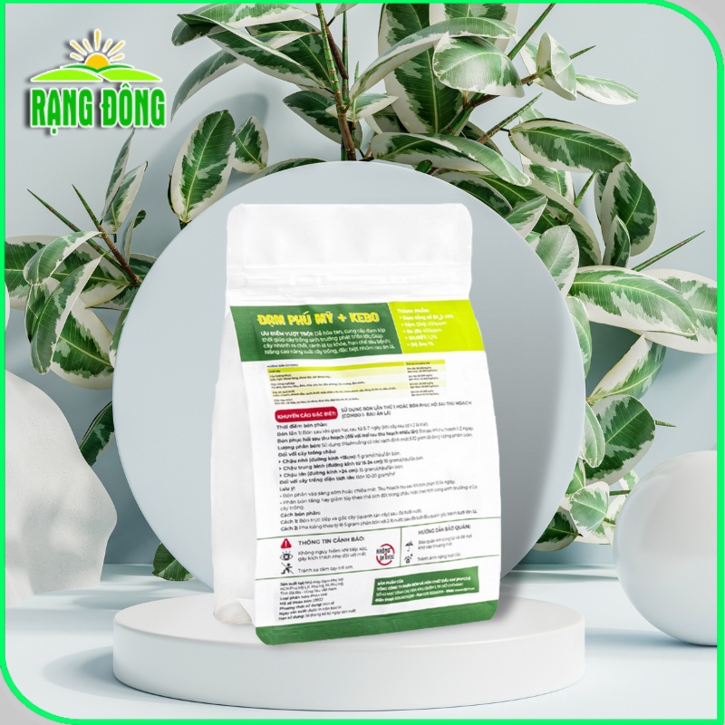 Phân bón Đạm Phú Mỹ + Kebo dành cho Rau ăn lá bung rễ mạnh, ra lá nhanh gói 200gr - Hạt giống Rạng Đông