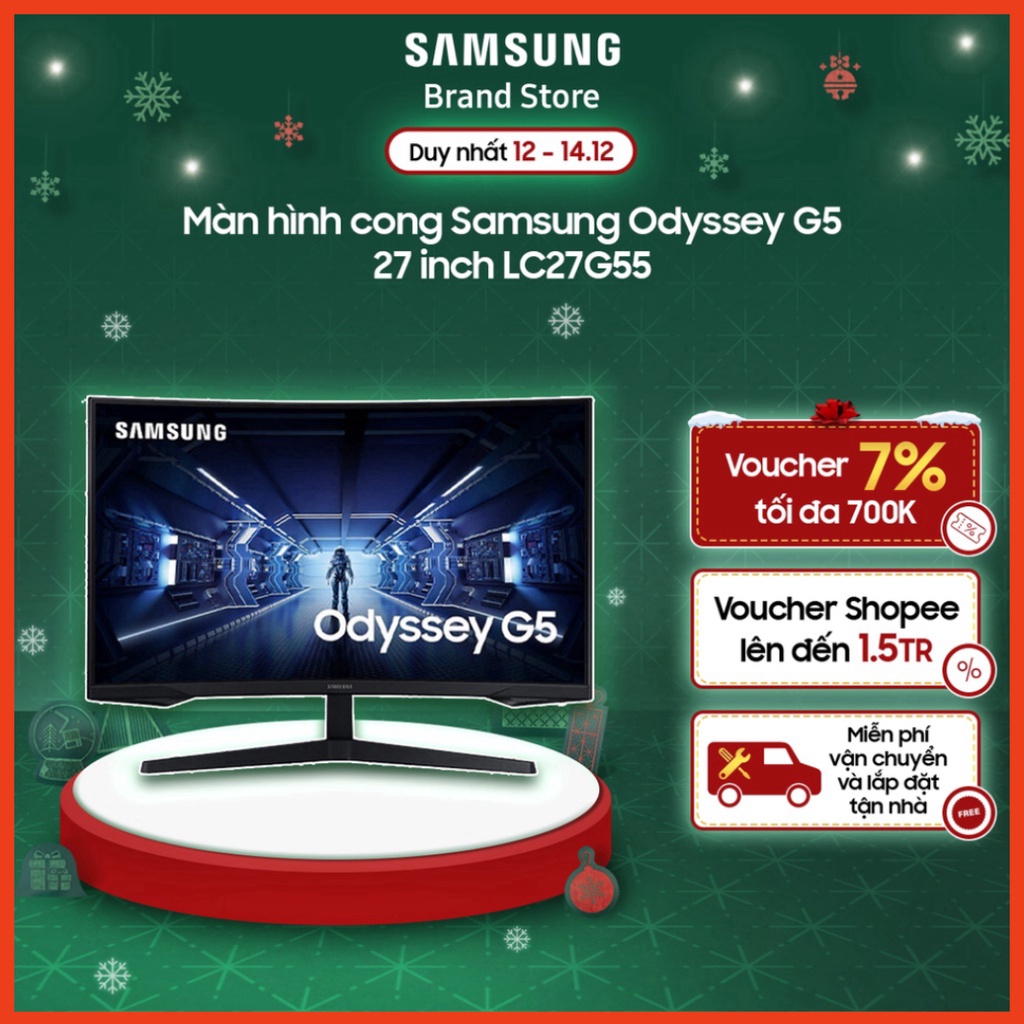 Màn hình cong Samsung Odyssey G5 27 inch LC27G55 LC27G55TQWEXXV | BH 24 tháng
