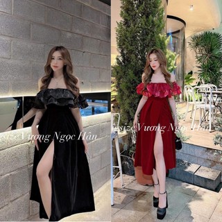 ( 60-90KG ) ĐẦM TRỄ VAI TƠ SẺ ĐÙI BIGSIZE VƯƠNG NGỌC HÂN