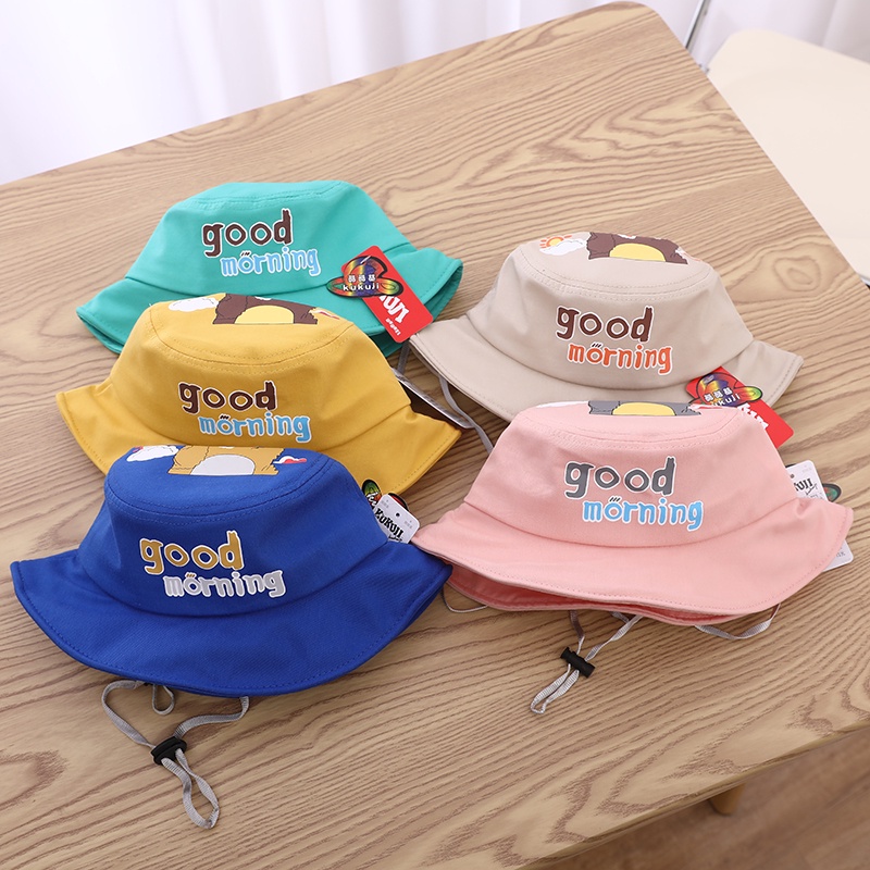 Mũ Tai Bèo Chống Nắng In Họa Tiết Gấu Hoạt Hình Dễ Thương Thời Trang Mùa Xuân Cho Bé Trai Và Gái
