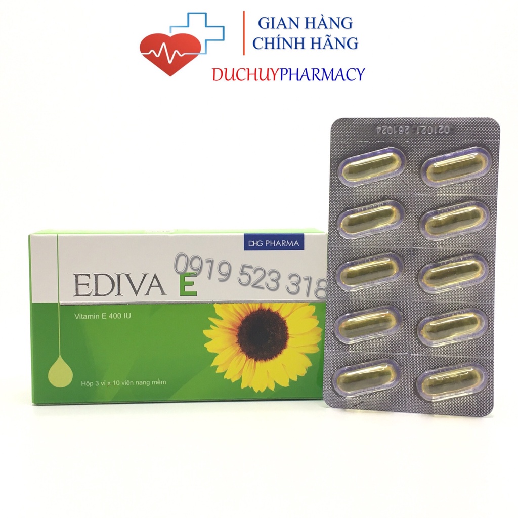 Viên uống EDIVA E - Giúp đẹp da, ngăn ngừa lão hoá, cải thiện nội tiết nữ
