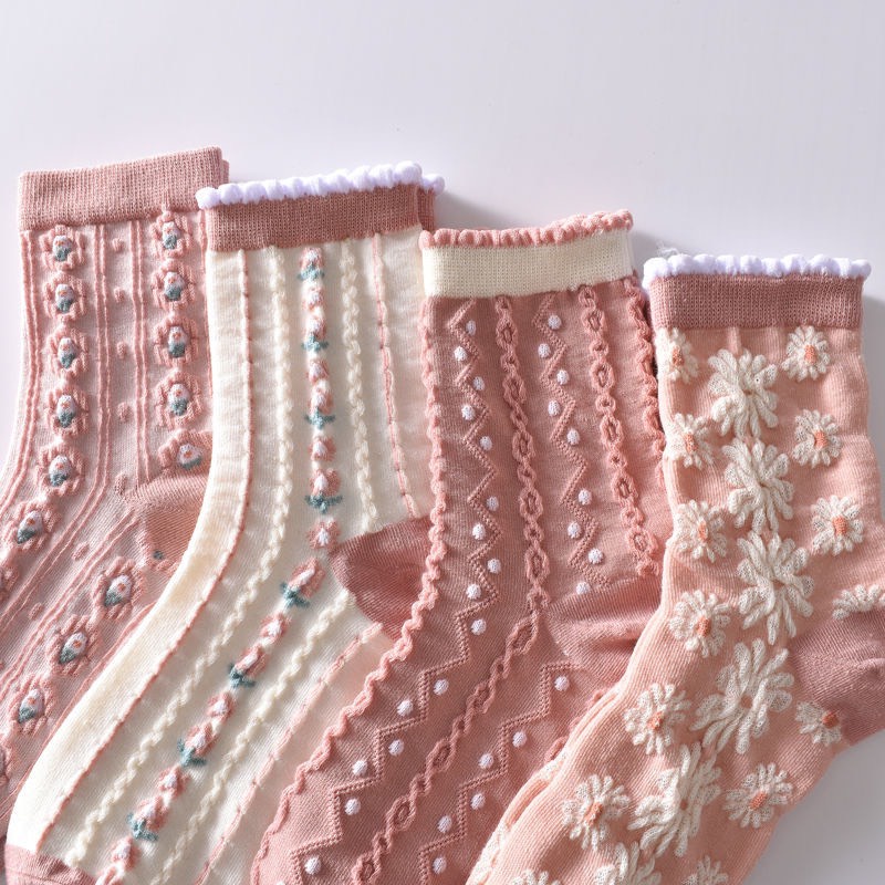 Quần Tất Ba Chiều Eo Vừa Thời Trang Xuân Thu Phong Cách Mori Nhật Bản Cổ Điển Cho Nữ JP5