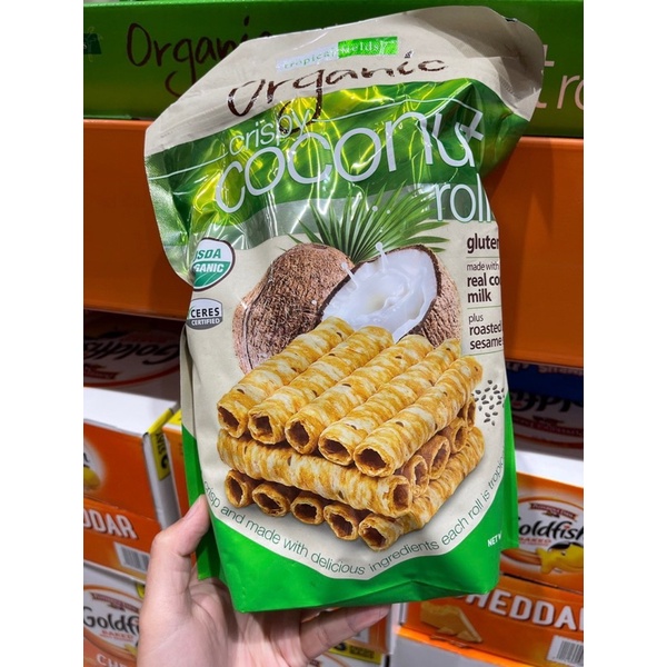 Bánh ống dừa Organic Crispy Coconut Rolls