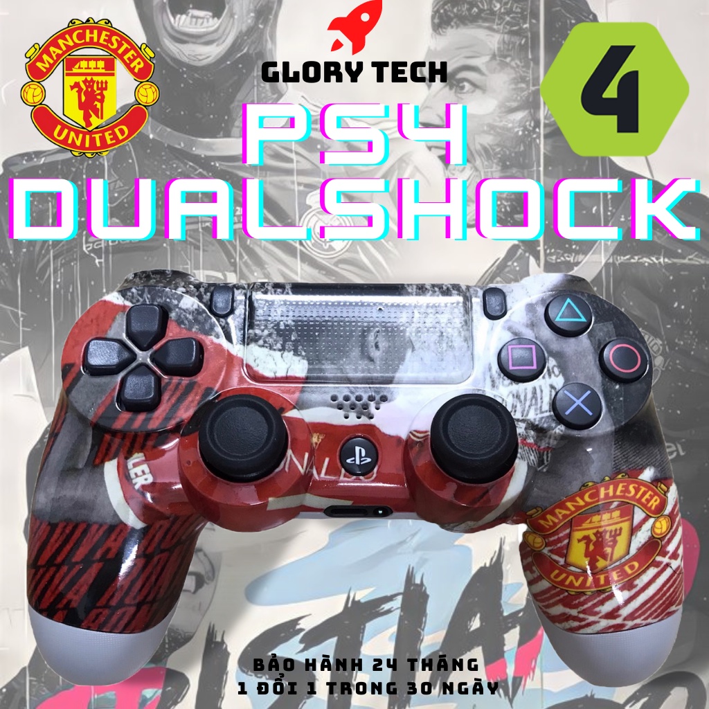 🤘 CR7 Ronaldo MU 🤘Tay cầm PS4 DoubleShock Chuyên Fifa Online 4 kết nối PC| LAPTOP| TV| PS| ANDROID| IOS
