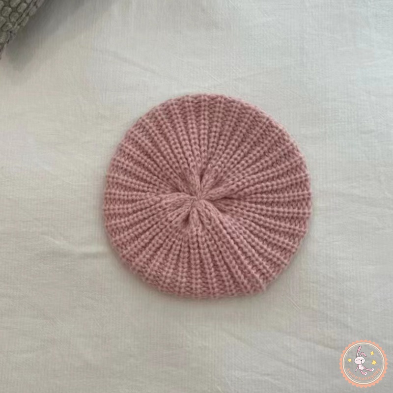 Mũ Beret Dệt Kim Co Giãn Giữ Ấm Cho Bé