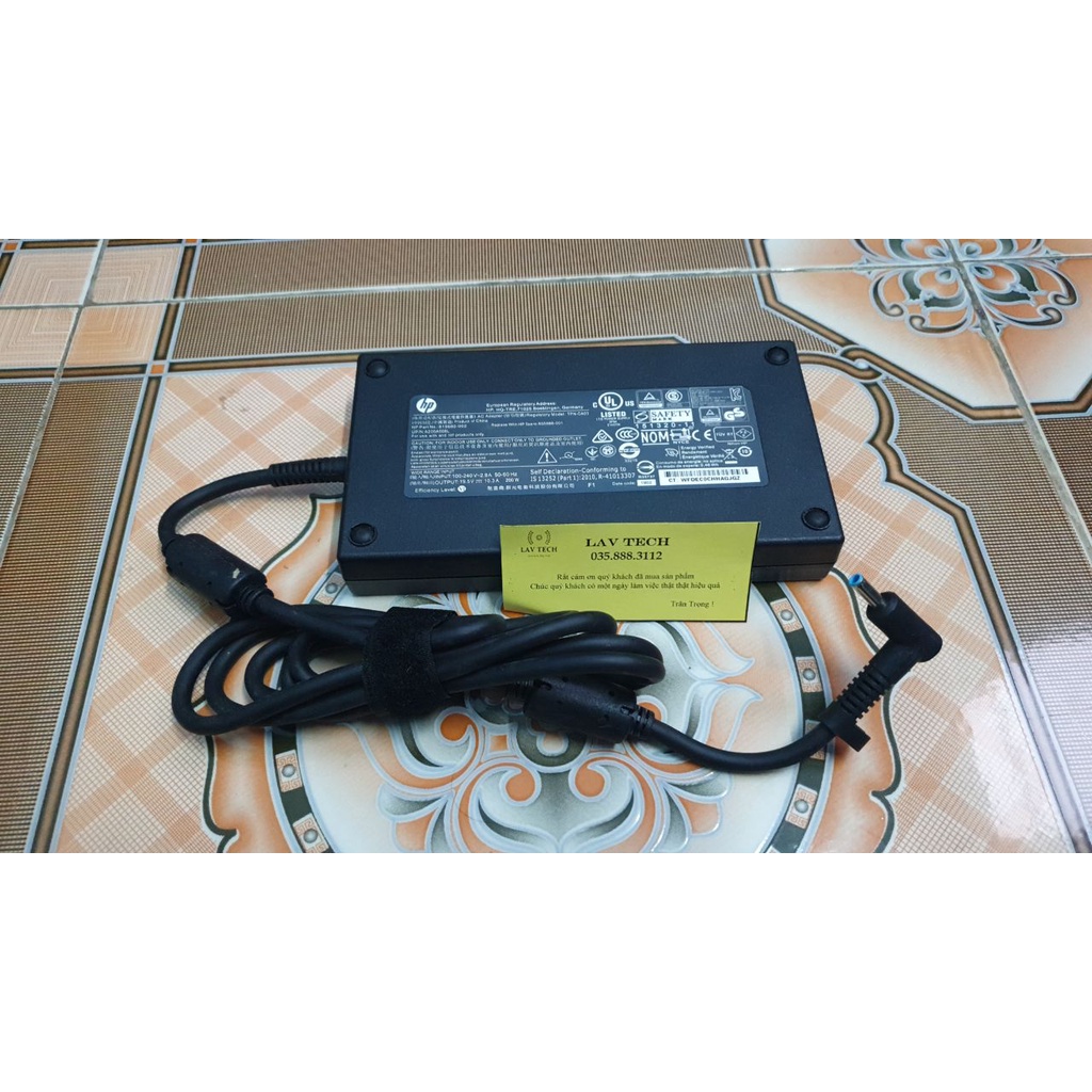 Sạc HP Chân Kim Nhỏ 200W  Sạc HP 200W Chân Nhỏ Kim Xanh