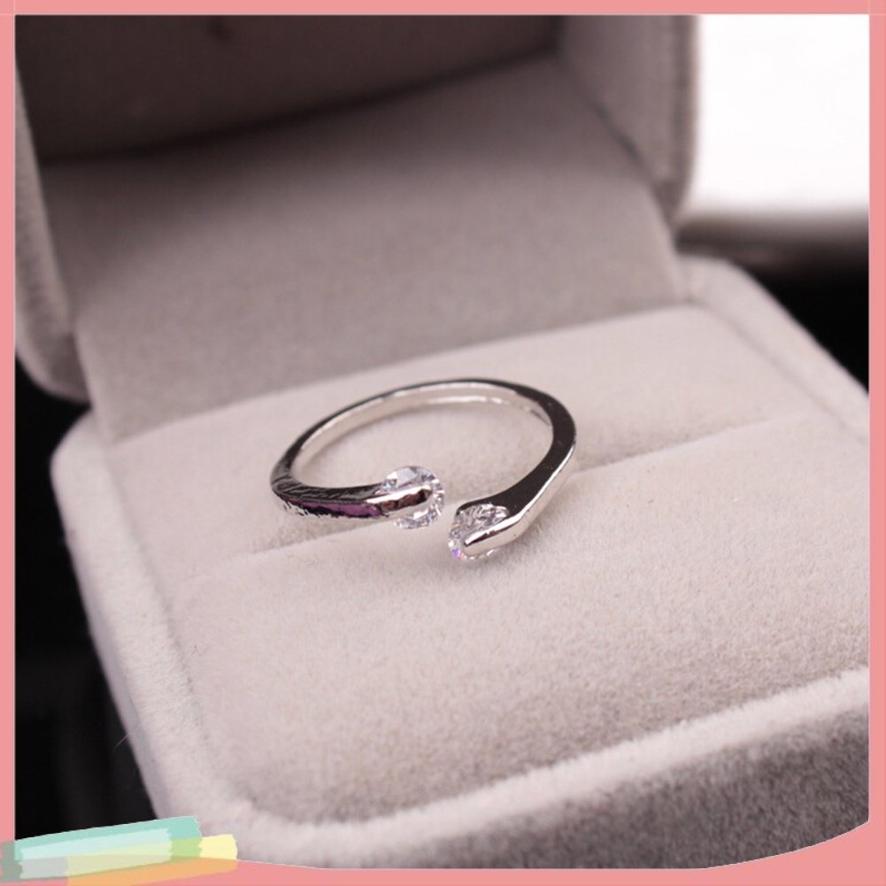 Nhẫn hợp kim hở đính đá thời trang cho nữ