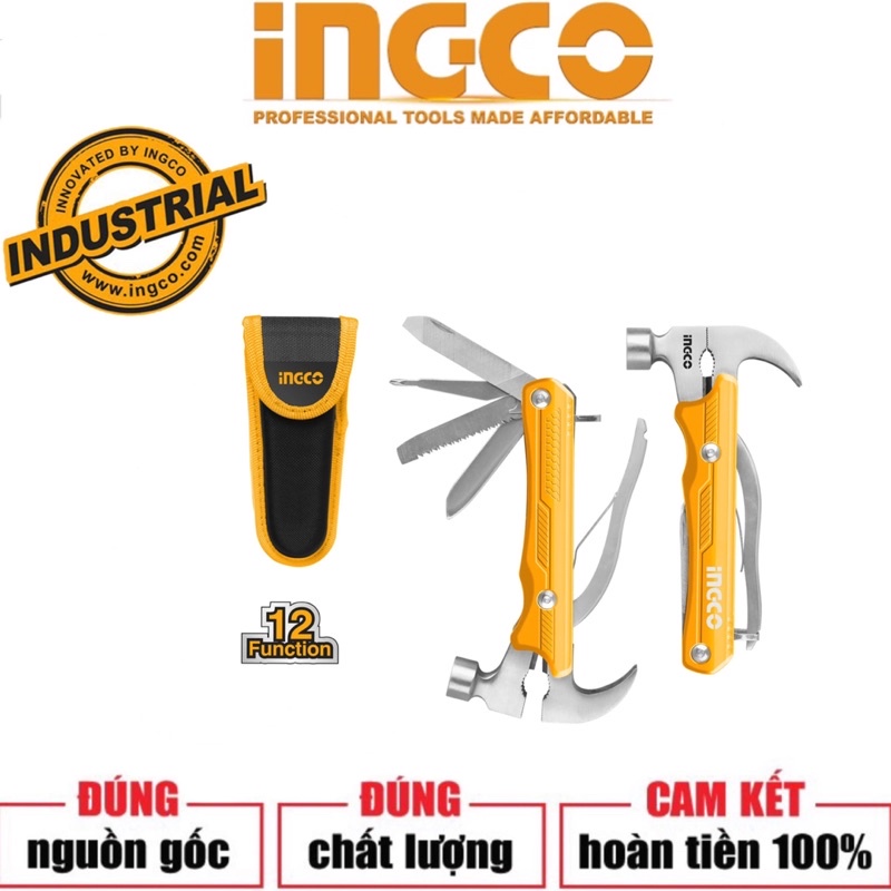 ĐỒ NGHỀ INGCO Bộ búa và dụng cụ đa năng 12 in 1 HMFH0121 (Cam kết Chính Hãng 100%)