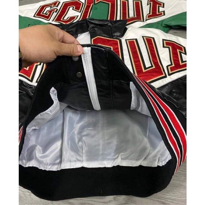 Áo Khoác Varsity Cao Cấp Phối  Da Cho Nam Nữ