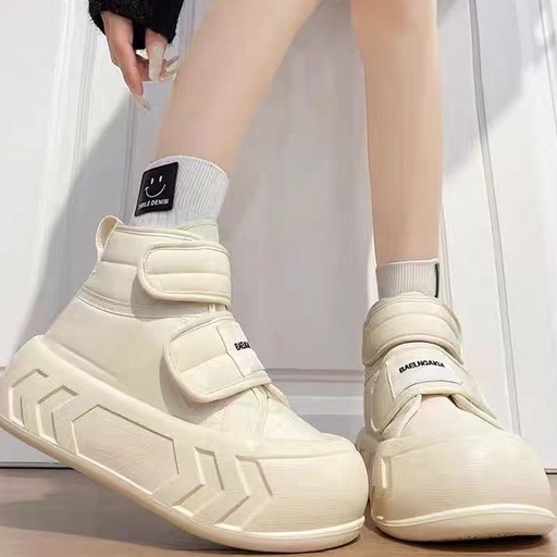 Giày Bánh Mì Cotton Đế Dày Cao Cổ Quai Dán Ngang Dễ Thương Dành Cho Nữ