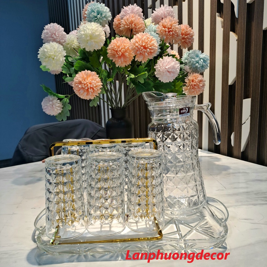 Bộ bình cốc thủy tinh uống nước YZH33