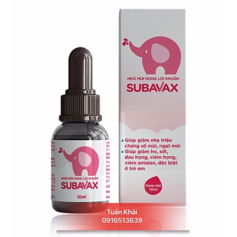 ✅ SUBAVAX sử dụng lợi khuẩn giúp giảm viêm ho, dịu thông xoang mũi