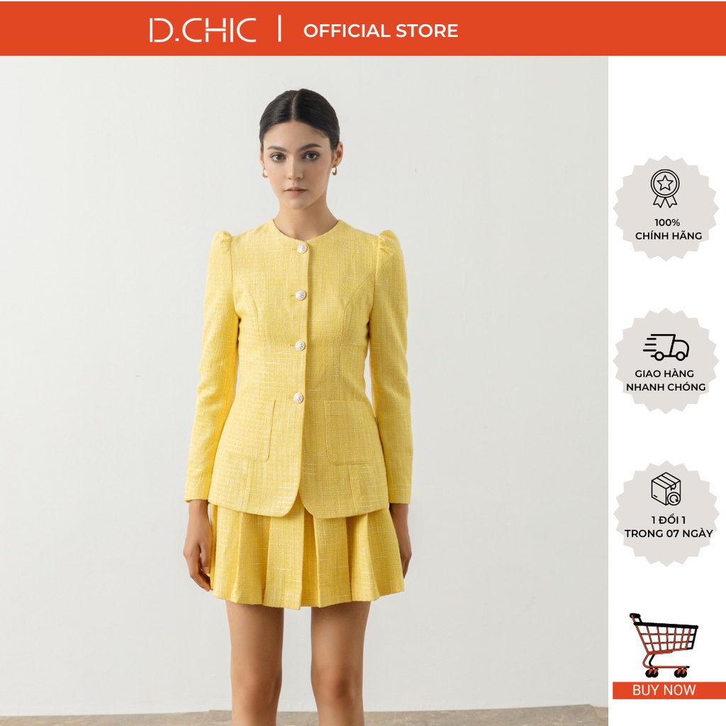 Chân váy ngắn cạp lớn xếp ly D.CHIC MS: 381606