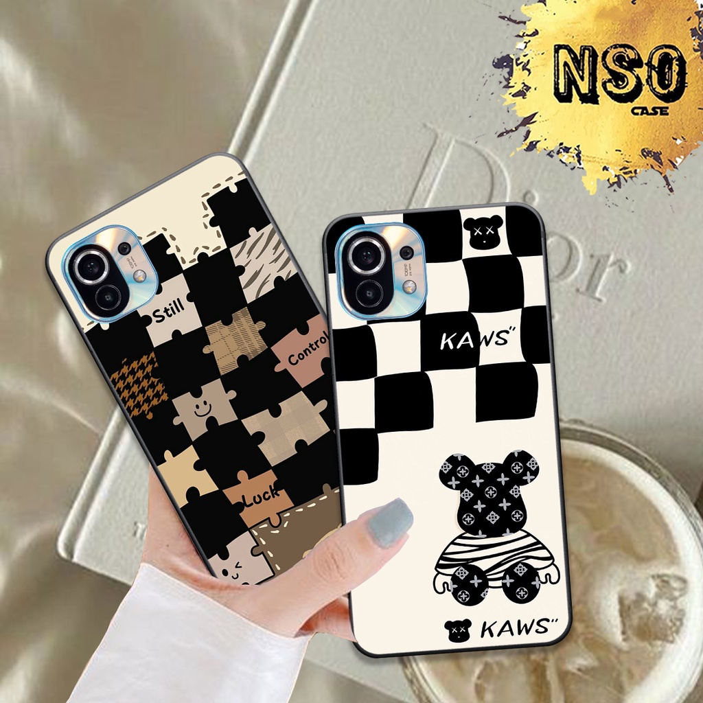 Ốp Xiaomi Mi 11T 5G / Mi 11 / Mi 11 Lite In Hình Họa Tiết Ca Rô Kẻ trái tim đẹp dễ thương Hot Trend 2023