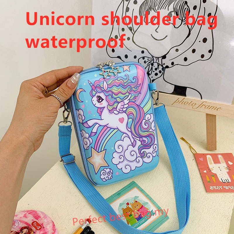 Túi đeo chéo kỳ lân có sẵn cho bé gái túi thắt lưng kỳ lân túi đeo vai kỳ lân có vỏ chống thấm nước 