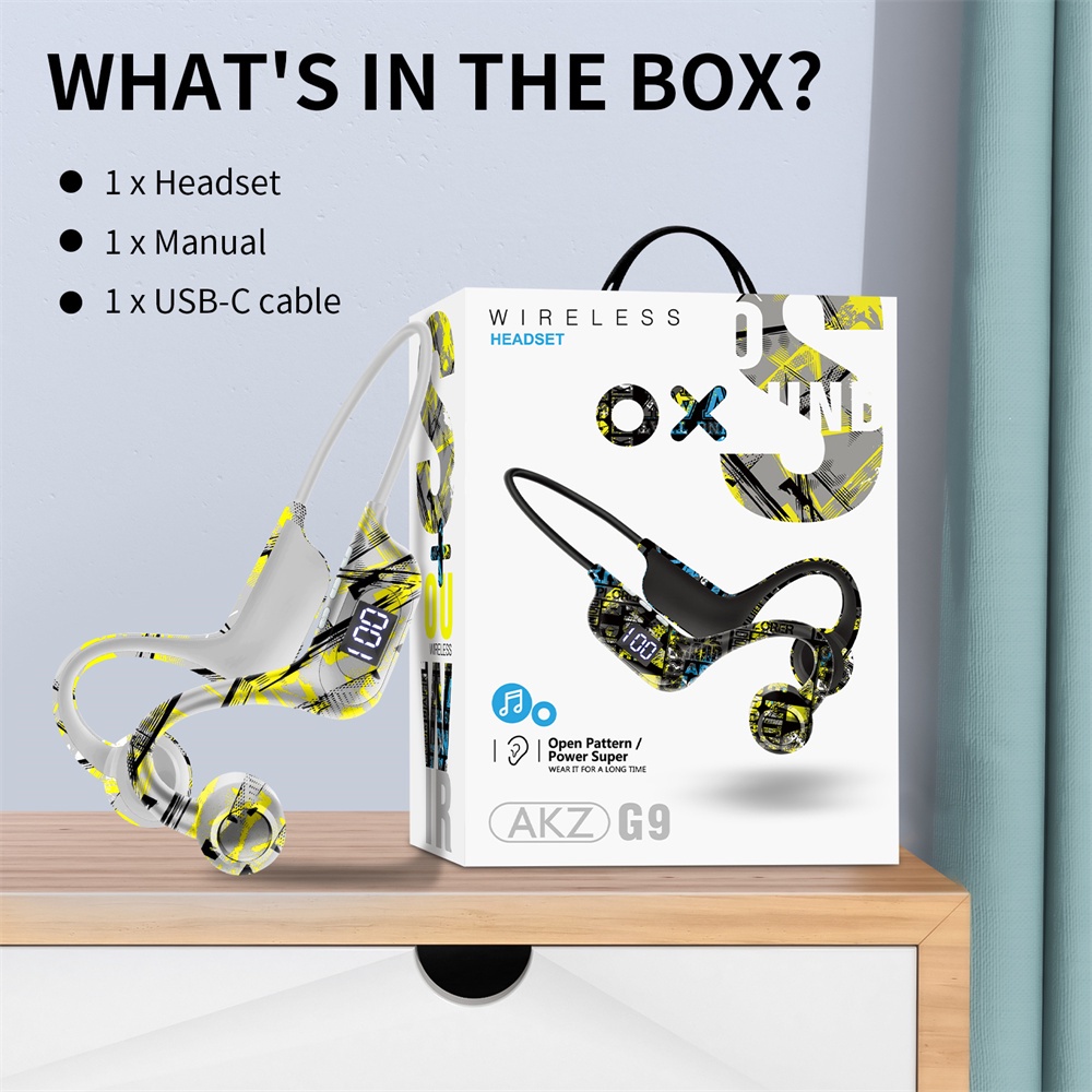 Tai Nghe Tương Thích Bluetooth Dẫn Truyền Xương Akz-g3 Tai Nghe Thể Thao Không Dây Dẫn Truyền Xương Móc Tai V5.3 Hỗ Trợ Công Nghệ Thẻ Tf