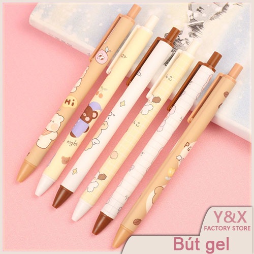 Y&amp;X 1 bút bi bấm gel đen kèm tùi zip dọc gấu và cô bé